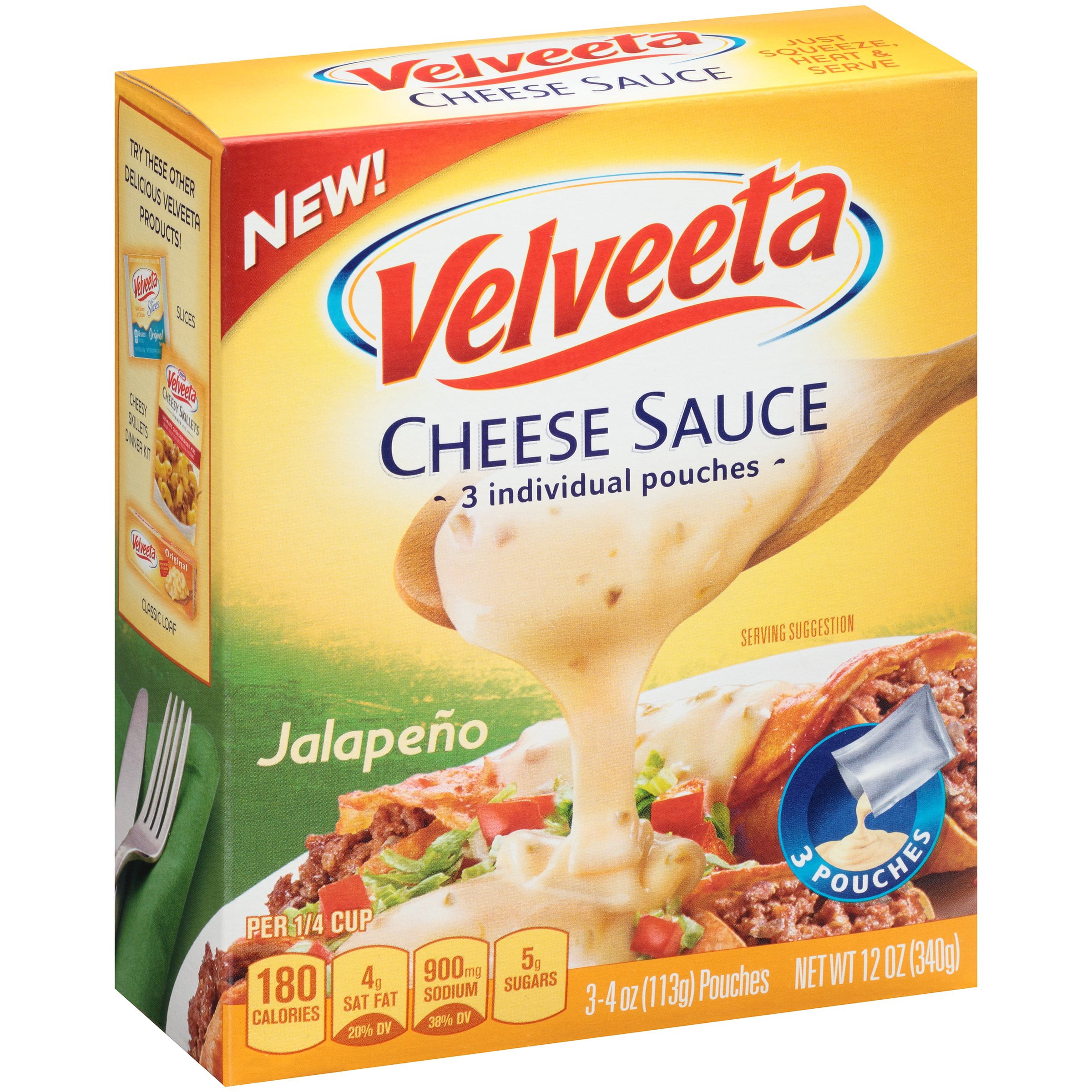 Velveeta Jalapeno Cheese Sauce 3 4 Oz Pouches Walmart Com Walmart Com