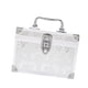 thumbnail image 5 of Estuche de maquillaje de gran capacidad, caja de almacenamiento portátil, aleación de aluminio, impermeable. Plata, 5 of 9