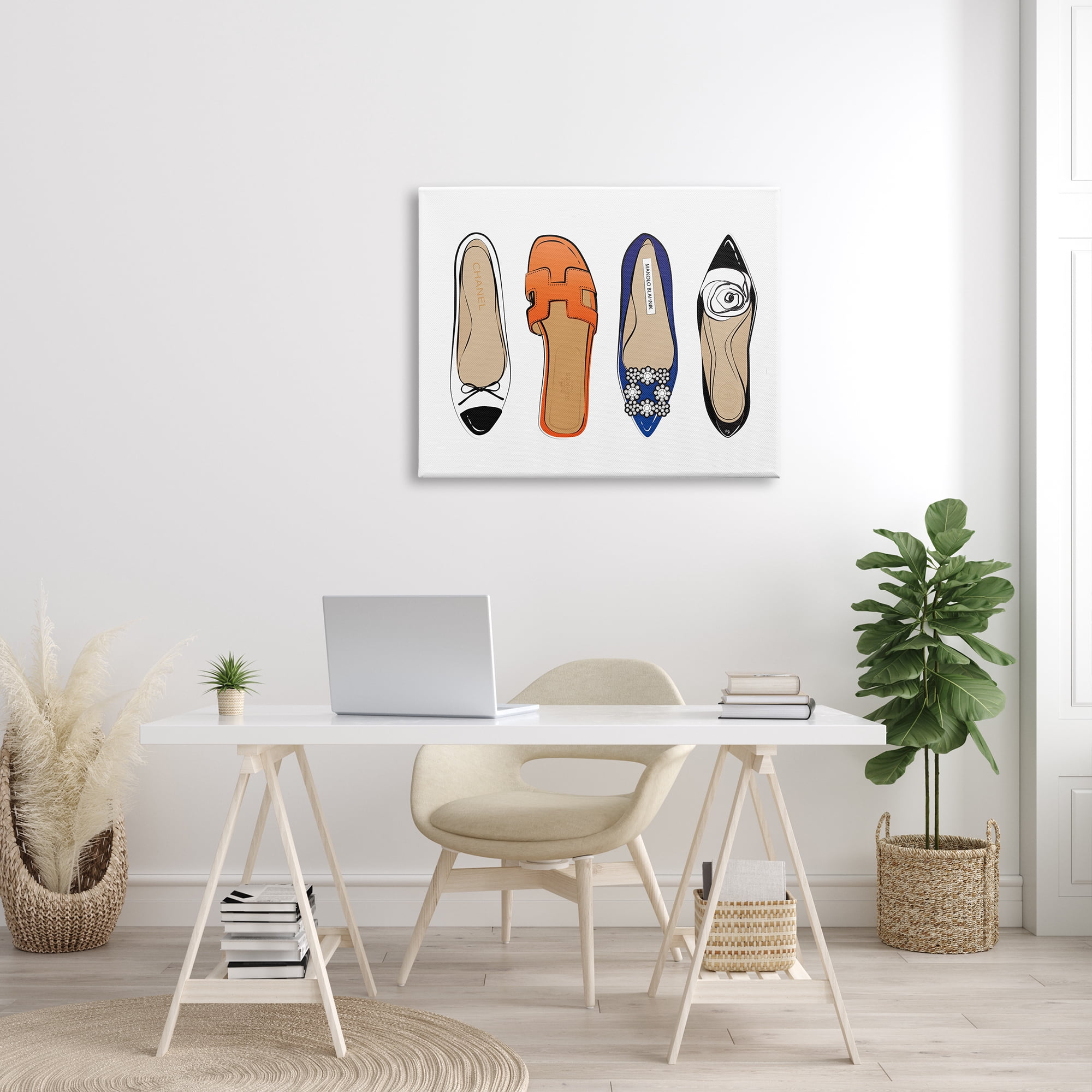Stupell Industries Chic Fashion Heels Blue Orange Flats Fashion Feet, 30 x 40, Designed by Martina Pavlova