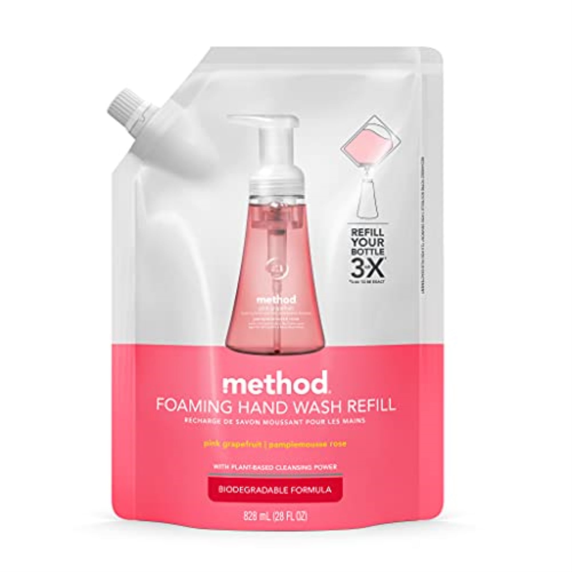 9056802 FOAM HND SOAP REFLL 28OZ Method Pink Grapefruit Scent Foam Hand