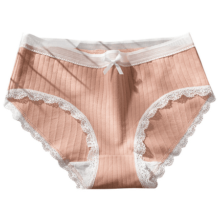Fulorrnie Underwear for Women No Show Cheeky Seamless Comfort Panty Cute Briefs Banded Waist Waistband Panties  Orange  XXL