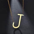 thumbnail image 2 of Stainless Steel Gold Plated Sideways A - Z Initial Letter Pendant Mens Womens Necklace, Free Micro Fiber Cloth, Giorgio Bergamo, 2 of 6