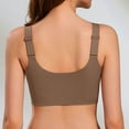 thumbnail image 5 of Wang6 Womens Front Zipper Wireless Sports Bras Seamless Plus Size Padded Workout Bras Full Coverage Running Yoga Gym Bralettes T Shirt Bra Coffee M, 5 of 5