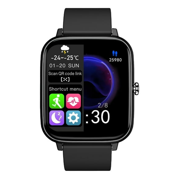 Nkmbld Portable Wristwatches Watch, 1.54-inch Screen Fitness Watch, Suitable for Men and Women, IP67 Sports Watch, Black