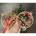 thumbnail image 4 of Copos de nieve de madera personalizados, decoración navideña, colgante, nombre cortado con láser, bola de Navidad, regalo, 4 of 5