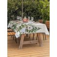 thumbnail image 2 of Outdoor Tablecloth with Umbrella Hole and Zipper, Christmas Rectangle Table Cloth 60x102 Inch Waterproof Tablecloth, Winter Xmas Trees Farmhouse Country Cabin on Linen Picnic Table Cover for Patio, 2 of 7