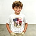 thumbnail image 2 of Tisuna Boys America Anniversary T Shirts Kids Short Sleeve Crew Neck USA Flag Print Tops Breathable Toddler Youth 4th Of July 250 Years Freedom Tees White Size 4-5 Years, 2 of 4