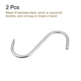 thumbnail image 3 of Uxcell 7.87" Meat Hooks, 0.39" Thick Stainless Steel S-Hook, Meat Processing Hanging 2Pack, 3 of 5