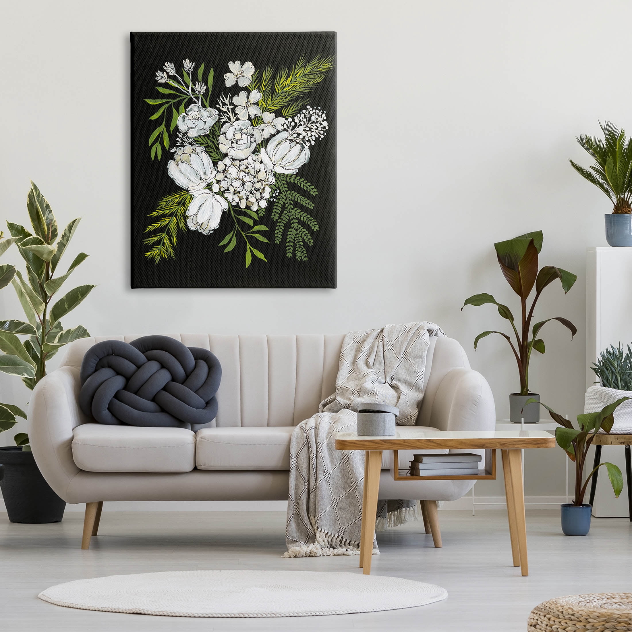 Stupell Industries Blooming White Flower Arrangement Design Graphic Art Gallery Wrapped Canvas Print Wall Art, Design by Regina Moore