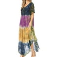 thumbnail image 3 of Sakkas Mika Ombre Floral Caftan Dress - Blue - One Size, 3 of 5