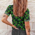 thumbnail image 4 of Camiseta con estampado de cuello redondo para mujer a la moda del Día de San Patricio, camiseta de manga corta de verano, blusa Pompotops  hkajfhjk461577, 4 of 6