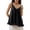 L0103 Black, variant on Women's Flowy Ruffle Hem Cami Tank Top Casual Solid Color Deep V Neck Sleeveless Peplum Camisole Summer Beachwear
