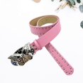 thumbnail image 4 of Subcultures Belt for Pants Jeans Metal Butterfly Buckle Waistband 2000s Waist Belt PU Leather Waistband for Everyday Wear White, 4 of 4