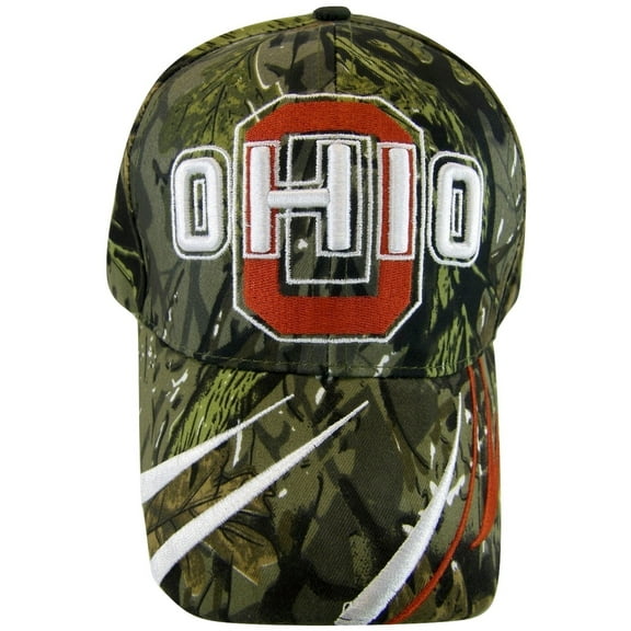 Ohio Men's Striped Bill Adjustable Baseball Cap (Camouflage)