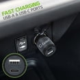 thumbnail image 6 of Cellet Car Charger for Cricket Debut Smart - 10W/2.1A High Powered Dual Port (USB-C and USB-A) Auto Power Adapter with Type-C to Type-C Cable - Grey, 6 of 9