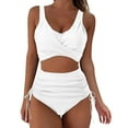 thumbnail image 2 of Wycnly Womens Swimsuits Two Piece Swimsuits for Women Two Piece Swimsuits Bikini Set Summer with Padded Beach High Waist Drawstring Swim Suit Women's Swimsuits, 2 of 5