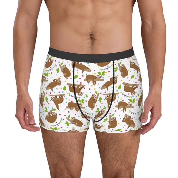 Fotbe Cute Sloth Calzoncillos Tipo Boxer con Bolsa de Soporte Total para Hombre, X-Temp Fresco, Transpirable y de Secado Rápido-X-Large