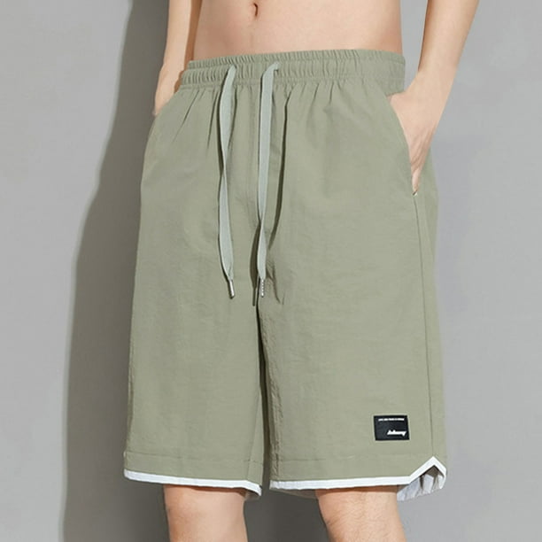 Puntoco Pantalones Cortos Cargo Ligeros Y Transpirables Para La Playa Al Aire Libre, Informales, Diarios, Para Hombre, Color Caqui M,Pantalones Cortos Hombre