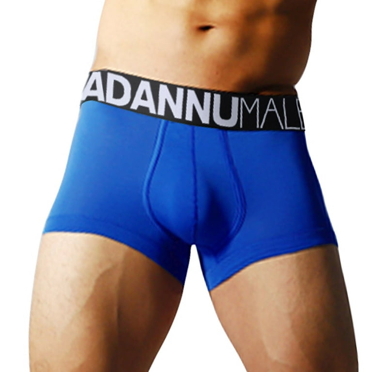 LEEy-world Men's Underwear Men's Polyester Blend Total Support Pouch Boxer  Brief Blue,L 