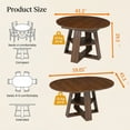 thumbnail image 7 of Miniyam Extendable Round Dining Table for 4–8 People, 43.3” to 59” Retractable Kitchen Table with Storage Shelf, Farmhouse Dining Table, Walnut, 7 of 7