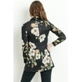 thumbnail image 3 of Black Floral Shawl Collar Maternity Tunic Sweater, 3 of 4