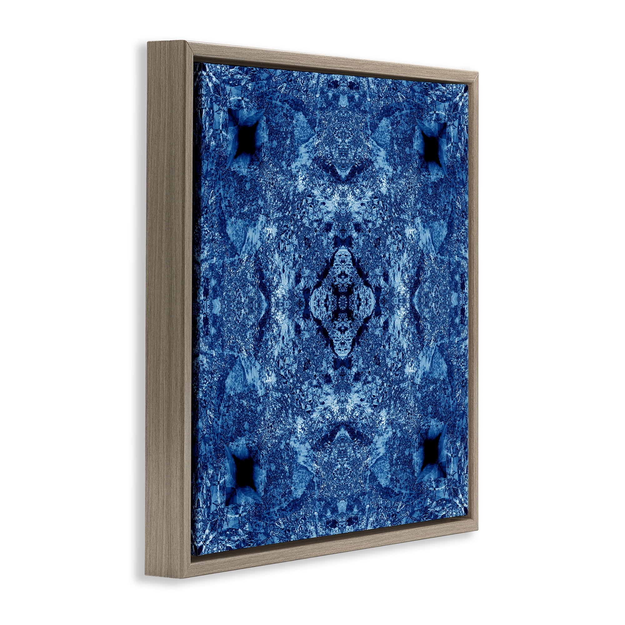 Stupell Industries Detailed Mosaic Motif Abstract Painting Brown Floater Framed Canvas Art Print Wall Art, 18 x 18