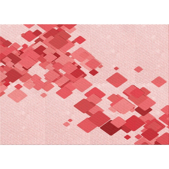 Ahgly Company Indoor Rectangle Patterned Pink Area Rugs, 2' x 5'