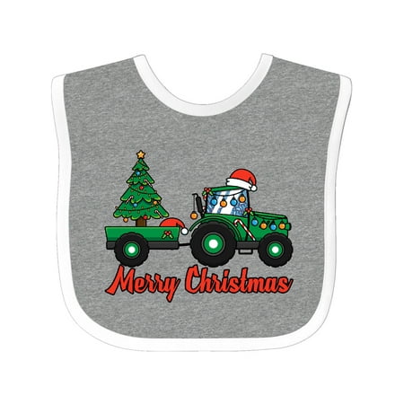 

Inktastic Christmas Tractor Gift Baby Boy or Baby Girl Bib