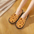 thumbnail image 5 of Slippers for Women, Brown Wood Grain Sunflower A Womens Slippers Fuzzy Winter House Shoes, Soft Anti-Skid Slippers Indoor and Outdoor, 5 of 5