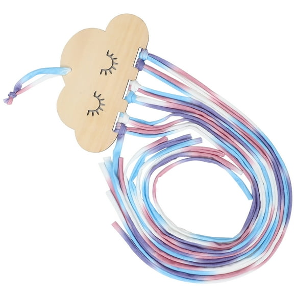 MLINS Wood Hair Bow Holder for Wall Mount Cloud Shaped Cartoon Decor Organize Kids Room