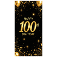 thumbnail image 3 of LUUFILx Golden 100th Birthday Backdrop Banner Happy Birthday Background Photography Props Party Supplies Decorations Anniversary Celebration Decors, 3 of 8