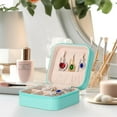 thumbnail image 5 of PU Leather Small Jewelry Box, Travel Portable Jewelry Case for Ring, Pendant, Earring, Necklace, Bracelet Organizer Storage Holder Boxes (Blue-2 PCS), 5 of 6