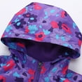 thumbnail image 5 of Yindaity Girls Rain Jacket Lightweight Waterproof Hooded Cotton Lined Raincoat Windbreaker for Kids Size 4-12 Years Purple,2-3 Years, 5 of 6