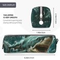 thumbnail image 3 of Fotbe Abstract Geometric Shark Pattern Leather Pencil Case, Pencil Pouch with Durable Zipper, Compact and Stylish Organizer for Stationery, Art Supplies, Travel Essentials, 3 of 7