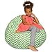 thumbnail image 3 of Posh Beanbags Bean Bag Chair, Large-38in, Pattern Chevron Green and White, 3 of 4