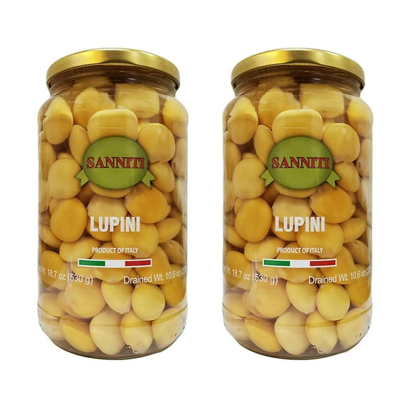 Sanniti Italian Lupini Beans Jar, 18.7oz, 2 Jars