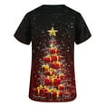 thumbnail image 4 of Christmas Scrubs for Women, Aofany Xmas Tree Print Scrubs Tops Workwear Short Sleeve V Neck Nurse Shirt Working Uniforms Medical Scrubs with Pockets, 4 of 4
