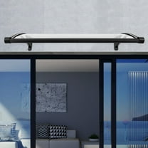 Door Awning Canopy, 40.15x24.4in Aluminum Alloy and PC Material, Strong Load-Bearing Capacity, Efficient Drainage System, Suitable for Porches, Windows, and Garages