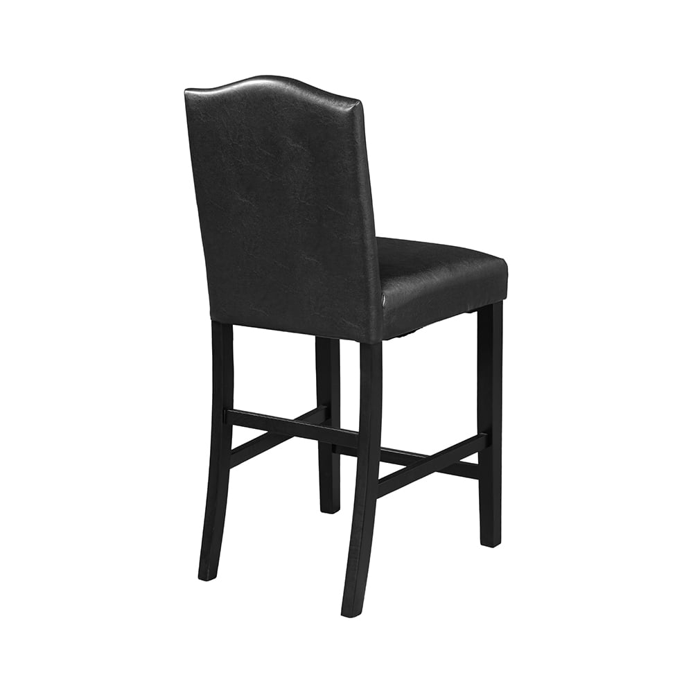 Kepooman 5-Piece Dining Set with Bottom Shelf, Black Chair + Black Table Kepooman 5-Piece Dining Set with Bottom Shelf, Black Chair + Black Table