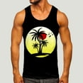 thumbnail image 2 of kpoplk Men Fashion Spring Summer Casual Sleeveless O Neck Printed Tank Tops Blouse S Z1-Black, 2 of 5