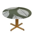 thumbnail image 3 of RUIYC Round Fitted Tablecloth with Flannel Backing Elastic Edge Design Table Cover Waterproof Oil-Proof PVC Table Cloth Stain-Resistant Wipeable for Round Table, 3 of 7