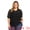 Black, variant on DARING DIVA Women's Plus Half Sleeve Waffle Knit Blouse Casual Top 1X White