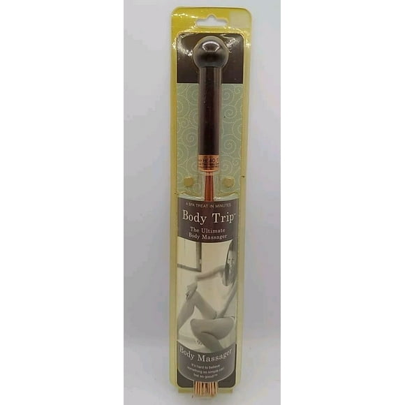 Happys Body Trip Massager Unique Rosewood Handle Brass Finger