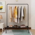 thumbnail image 1 of Metal Garment Rack Heavy Duty Clothes Stand Rack with Top Rod and Lower Storage Shelf Industrial Clothes Rack for Indoor Bedroom - Black, 1 of 5