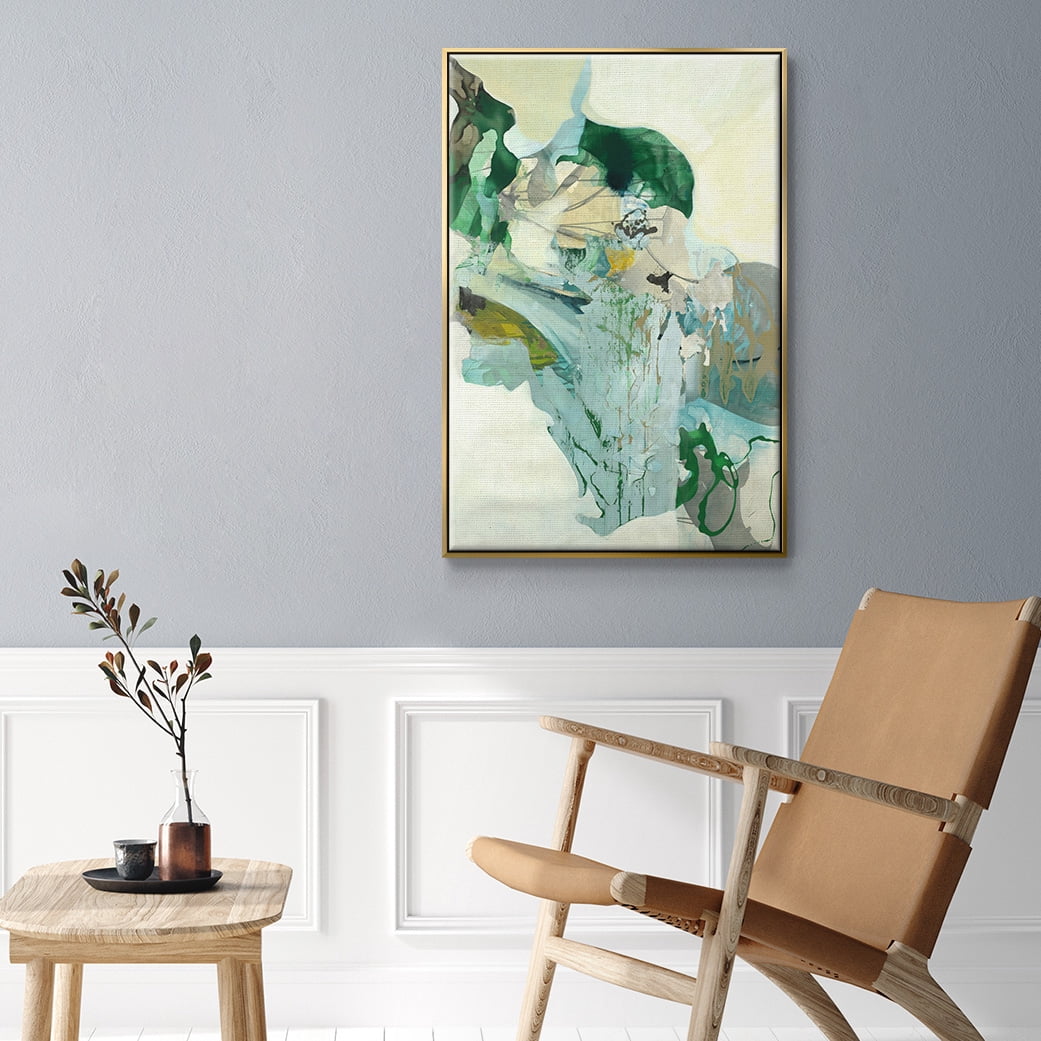 Ivy Framed Premium Gallery Wrapped Canvas - Ready to Hang - 25 x 37 - Gold Floating Frame