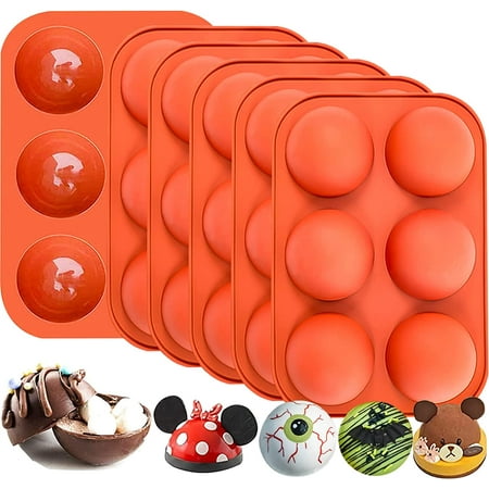 

Homchum 6 Pcs Silicone Molds Hot Chocolate Bomb Mold with 6 Semi Sphere Jelly Holes Mold for Making Chocolate Bombs Coco Bomb Cocoa Ball and Dome Mousse