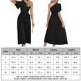 thumbnail image 2 of Vestidos de playa para mujer vestidos casuales con cuello de un hombro para cóctel (negro XL) FLhrweasw Para estrenar, 2 of 7