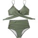 thumbnail image 2 of Traje de baño de cintura alta dividido para mujer, bikini sexy, traje de baño con push-up, conjunto de bikini con vendaje y parte superior de tubo, 2 of 8
