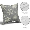 thumbnail image 4 of Red White Snowflakes Winter Christmas Pillow Covers 18x18 Set of 2 Xmas Snow Holiday Decoration Print Decorative Outdoor Pillowcases Seasonal Farmhouse Throw Cushion Case Decor for Couch Sofa Bed, 4 of 6