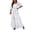 White, variant on Sngxgn Women's Ruched Bodycon Dress Long Sleeve Front Drape Crew Neck Midi Dress(White,XL)